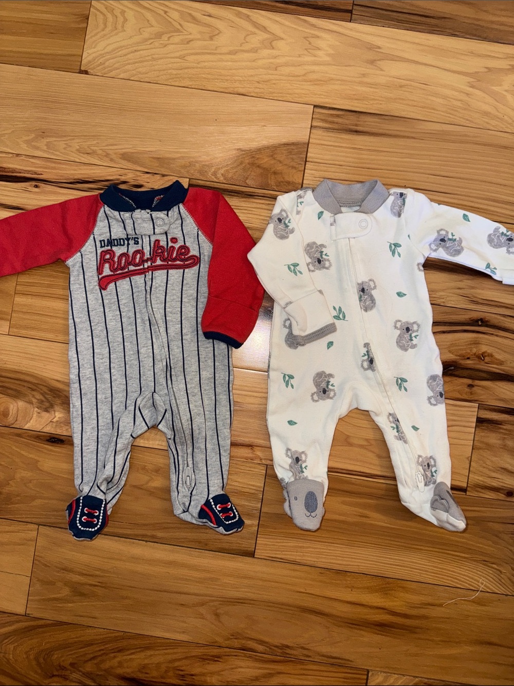 2pc Carter’s Newborn Baby Boy Footed Sleeper Bundle | Baseball & Koala